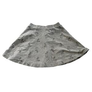John Lewis Girls Gray Bunny Print Circle Skirt - Size 6